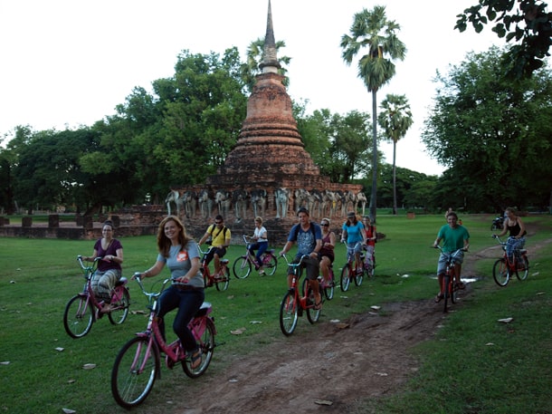 Sarah leading the way in Sukhothai