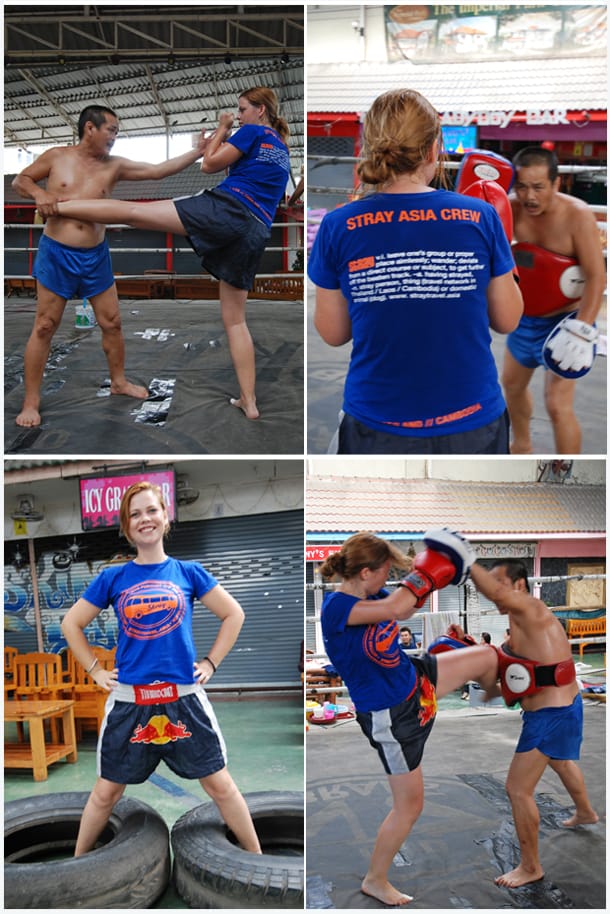 Sarah at the Muay Thai College - 4 way collage