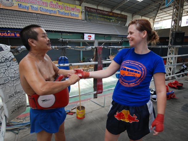 Sarah with Muay Thai Trainer