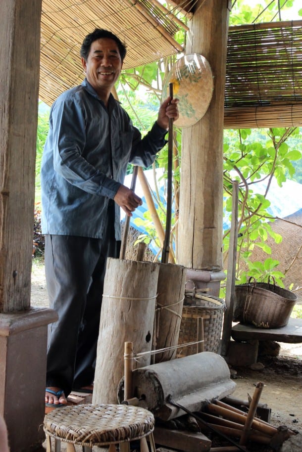 Working the forge at Living Land Laos