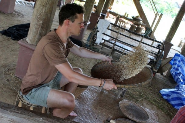 Rice experience at Living Land Farm in Luang Prabang, Laos