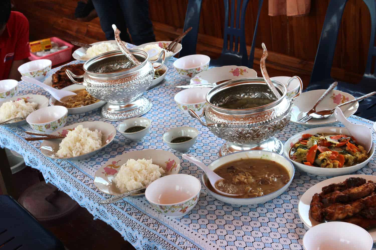 Food on the slow boat in Laos