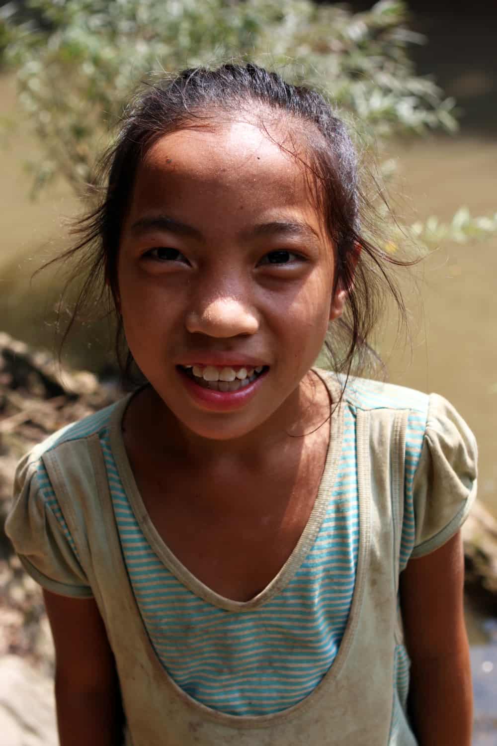 A young girl at a village homestay in Laos