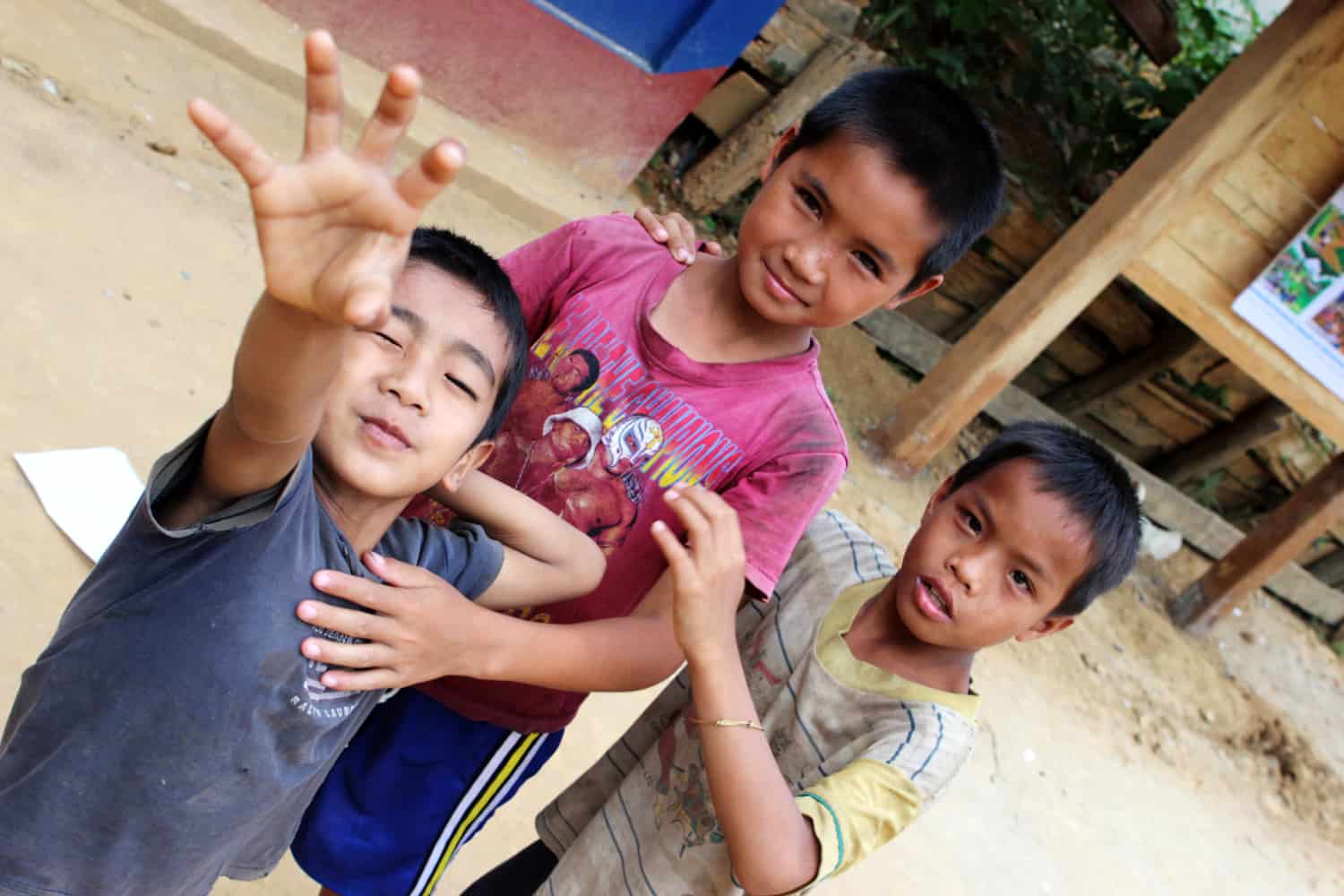Kids in a village in Laos