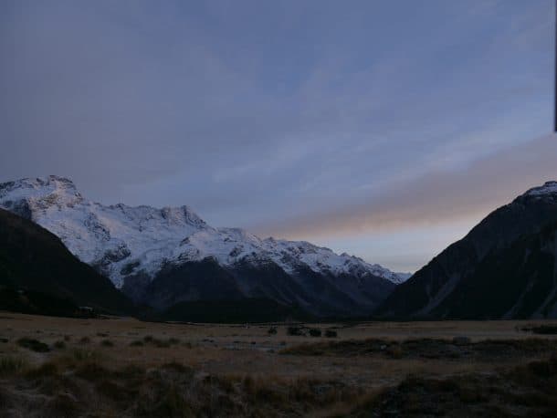 The view from Mt Cook Backpacker Lodge
