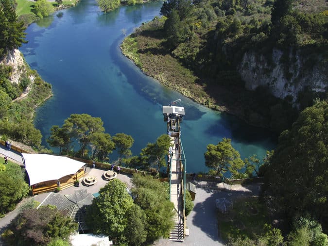 Taupo Bungy's platform over the Waikato River