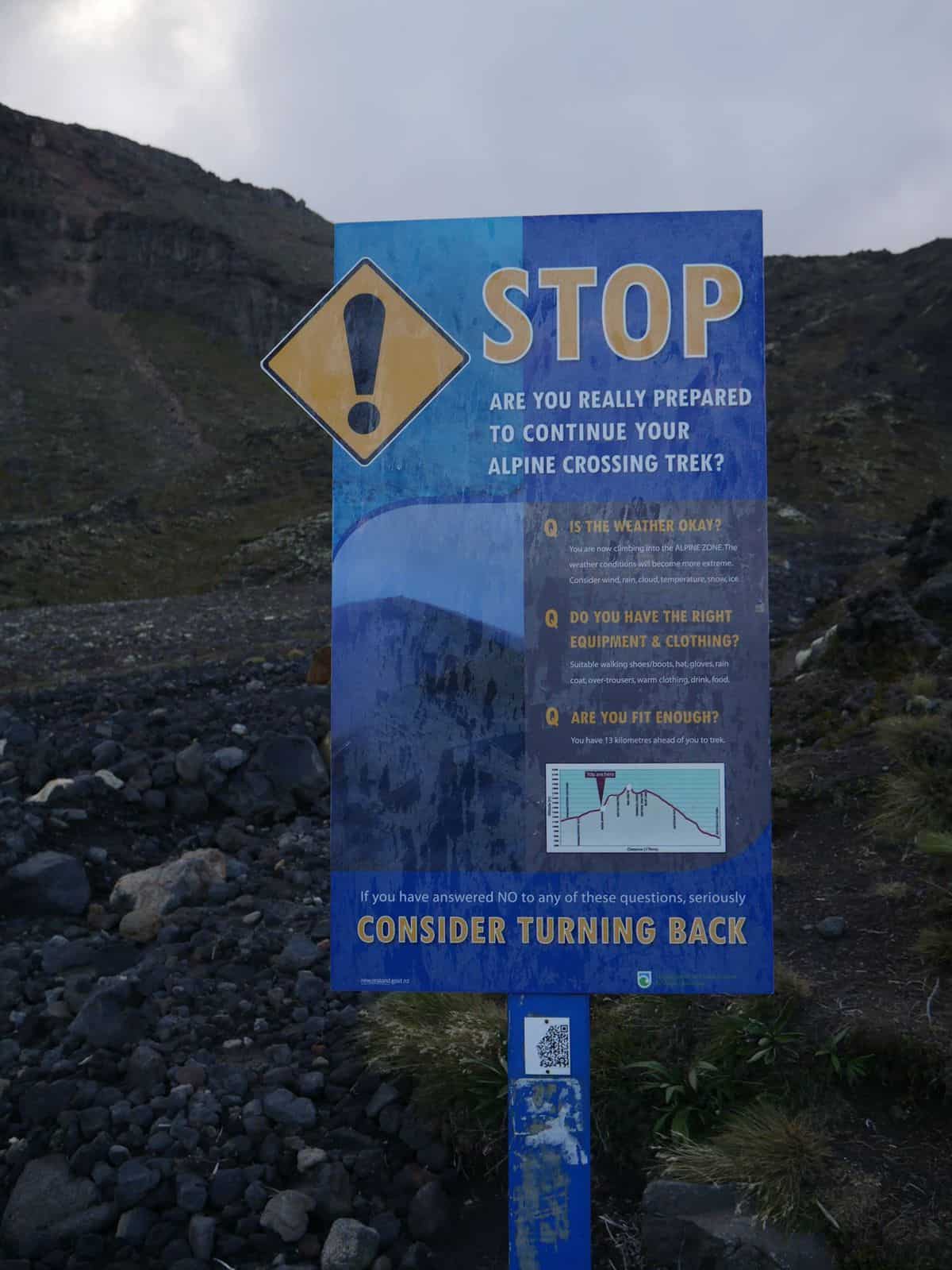 Assurez-vous d'être prêt lorsque vous commencez la randonnée de Tongariro Crossing