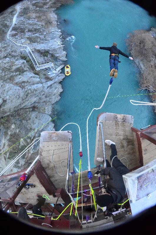 Feeling brave? Get dunked in the ice cold water at Kawarau Bridge!