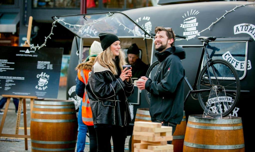 Grab a coffee or mulled wine to keep those hands warm | photo: Queenstown Winter Festival