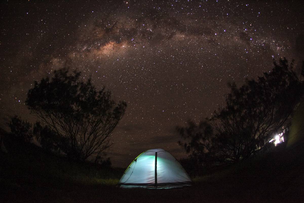 Camping under the stars on K'gari